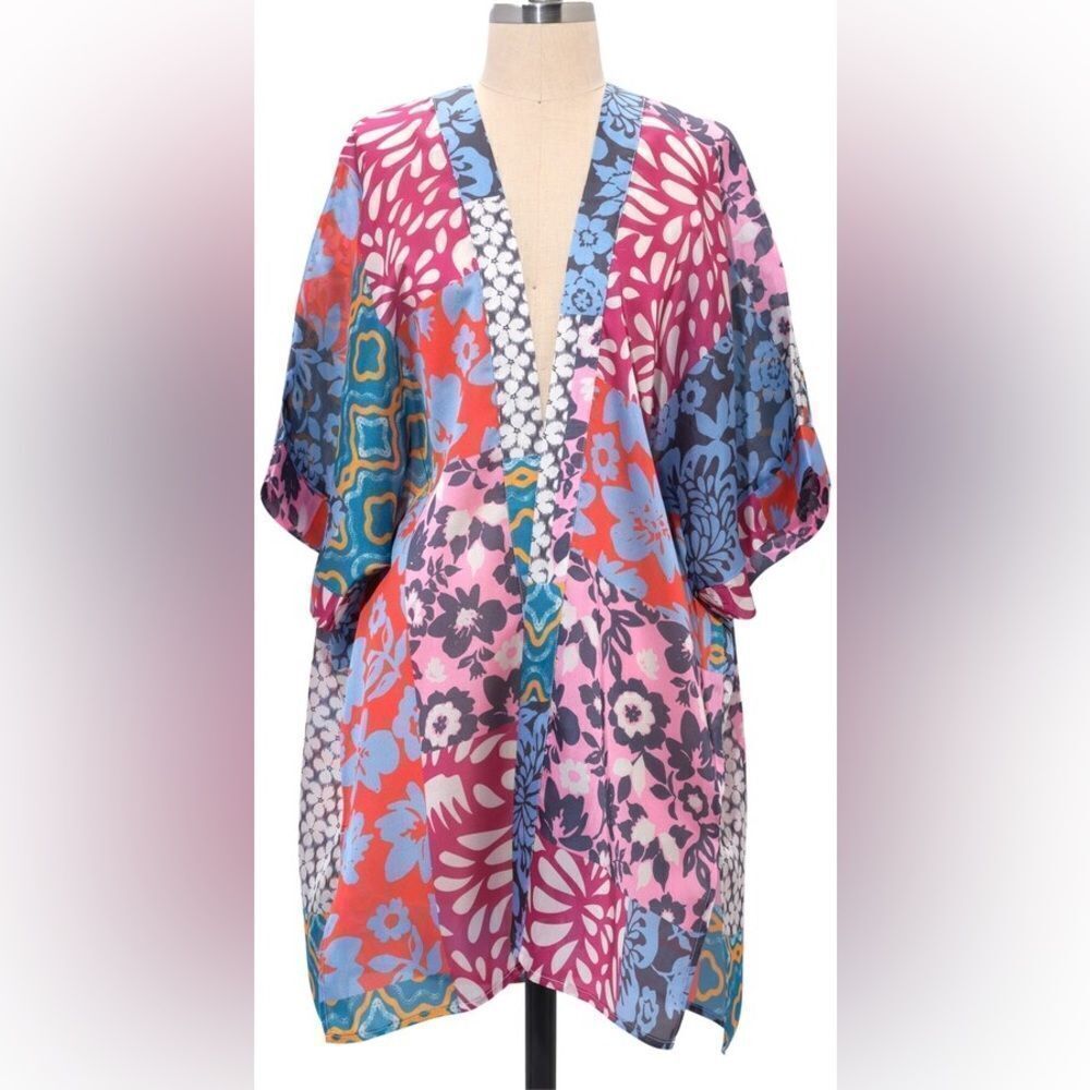 Echo 23 Women's Lightweight Patchwork Printed Duster Kimono